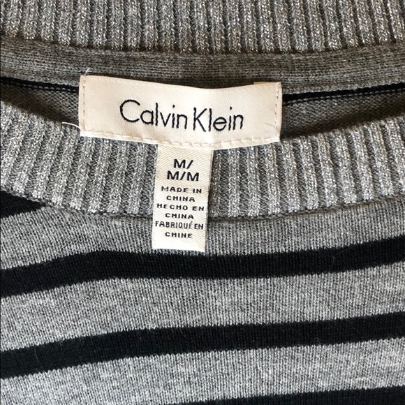 Calvin Klein Striped Sweater with Bottom Ruffle Medium - Picture 3 of 9